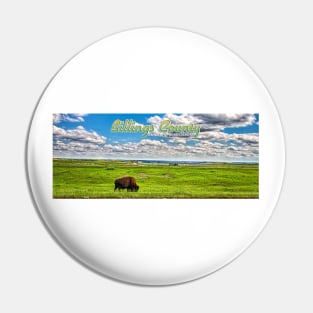 American Bison Grazing Billings County North Dakota Pin