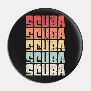 Retro 70s SCUBA Diving Text Pin
