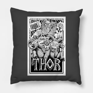 Thor - the god of thunder – black and white Pillow