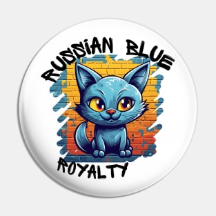 Russian Blue Royalty Graffiti Pin