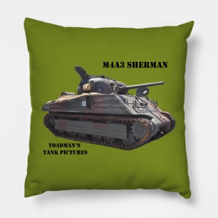 M4A3 Sherman Toadman logo black text Pillow