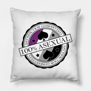 100% Satisfaction Guaranteed Asexual Pride Flag Colored Stamp of Approval Pillow