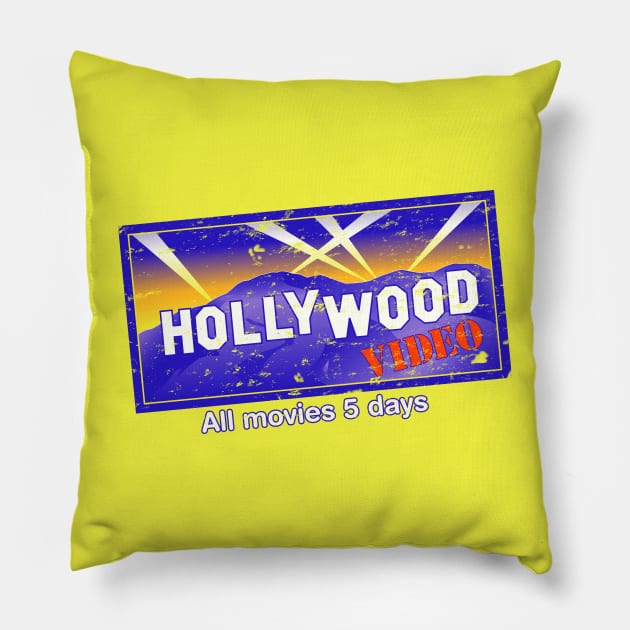 Hollywood Video Pillow by Tee Arcade