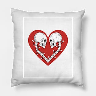 💀💗Crazy beautiful halloween skull design skeleton with heart Pillow