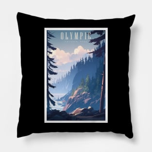 Olympic National Park Travel Poster Pillow