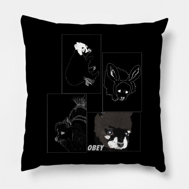 Obey Crew Lite 4 Dark Pillow by Thread Dazzle