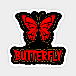 Butterfly red motif Magnet