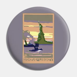 Vintage Travel Poster, Statue of Liberty Pin