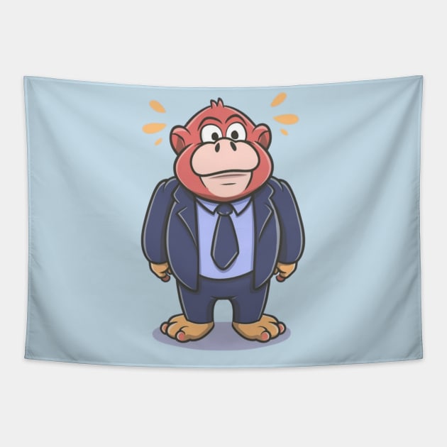 gorilla Enterpreneur Tapestry by Ridzdesign