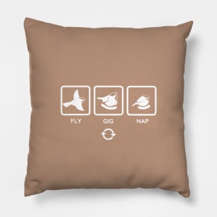 Black capped chickadee activities, fly, gig, nap, repeat Pillow