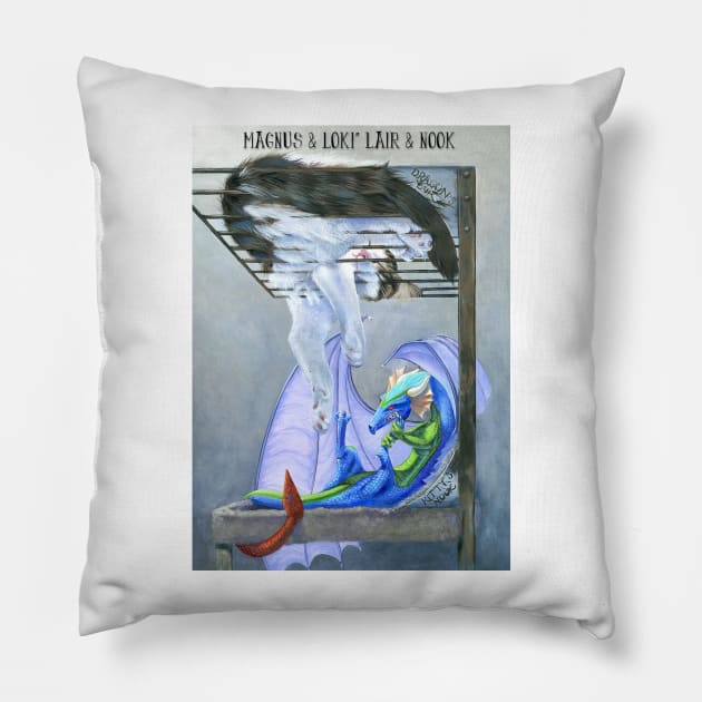 Magnus & Loki: Lair & Nook Pillow by slclemens