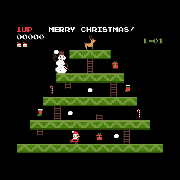 merry christmas retro pixel video game - Video Game - Phone Case