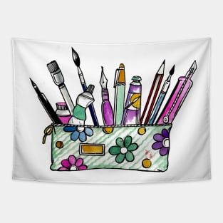 Brush Case Watercolor Tapestry