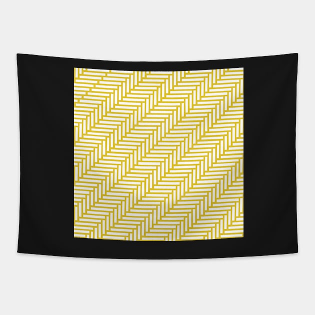 Herringbone 45 Yellow 2 Tapestry by ProjectM