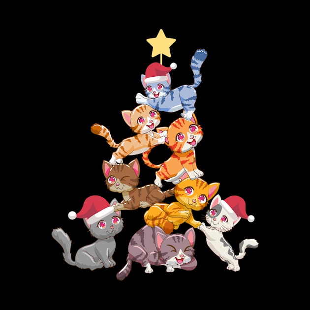 Cute Cats Christmas Tree Santa Claus Merry Christmas Gift by peter2art