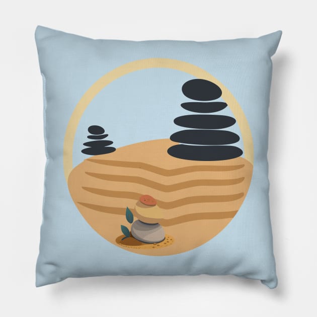 zen garden Pillow by goingplaces