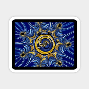 Blue and gold mandala Magnet