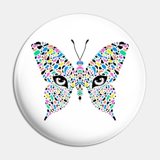 Butterfly with colorful leopard print Pin