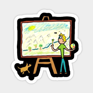 Artist Painting Magnet