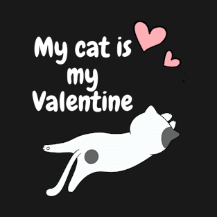 Cute Meow Valentine's Day Women Love My cat is my Valentine T-Shirt