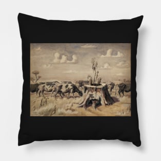 august pasture 1921 - Charles Burchfield Pillow
