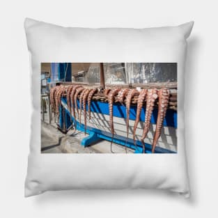 Octopus tentacles drying. Pillow