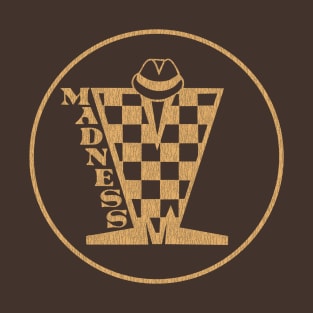 Madness Vintage Plastisol Texture Checkerboard Brown T-Shirt