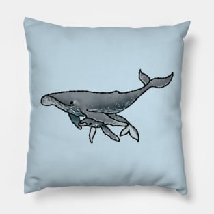 Joyous June Whales Pillow