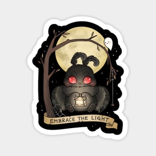 Embrace The Light Baby Mothman Cute Spooky Cryptid Magnet