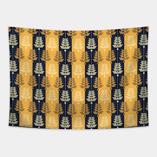 Modern yellow blue color flower pattern Tapestry