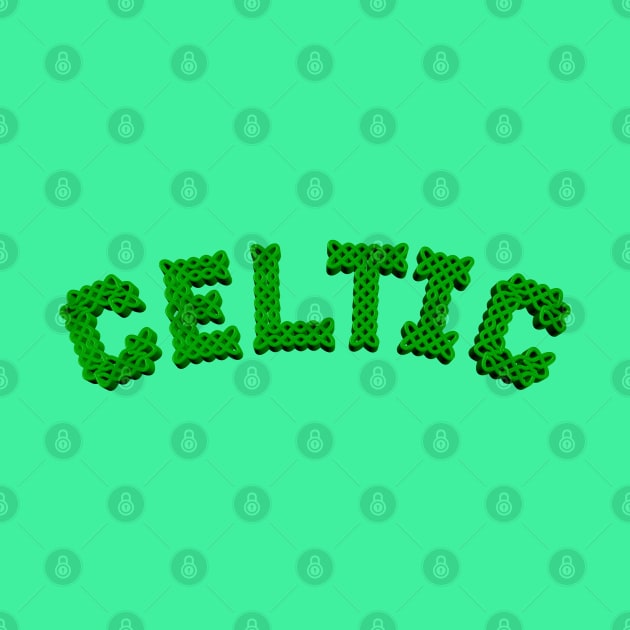 Celtic Text In Green by Braznyc