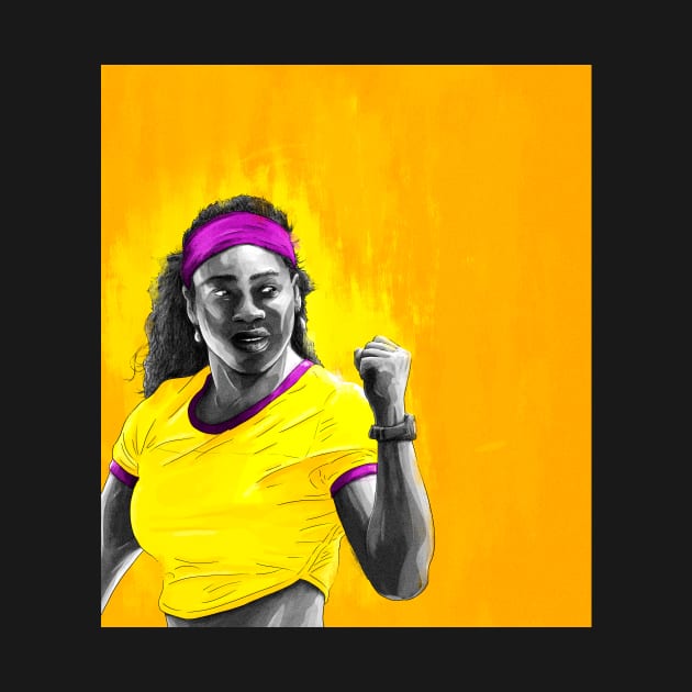 Serena Williams Tennis Artwork by barrymasterson