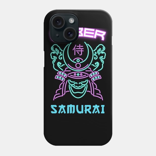 Neon punk: cyber samurai Phone Case by JustJoshDesigns