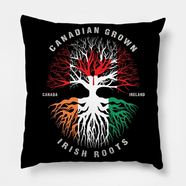 CANADIAN Grown Irish Roots Ireland Flag  - Patricks Day Pillow by heart teeshirt