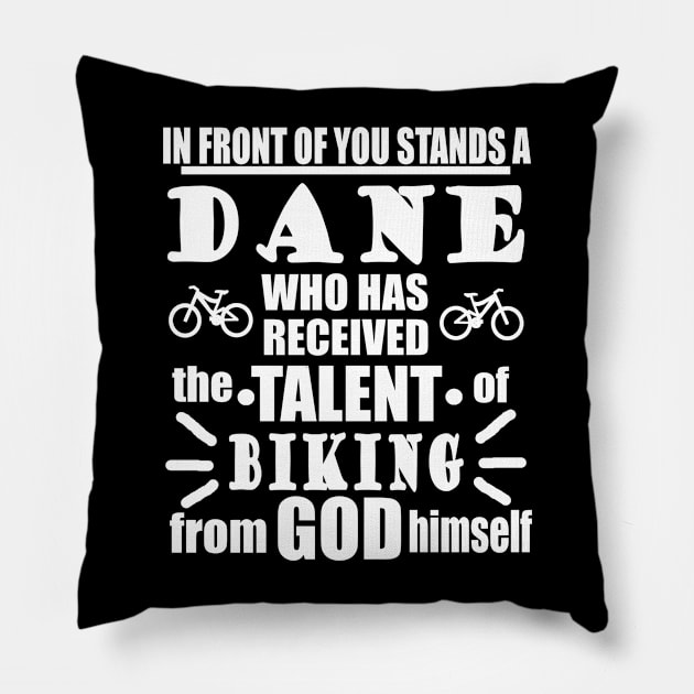 Biking Dane Cycling Cycling Bike Tour Baltic Sea Pillow by FindYourFavouriteDesign