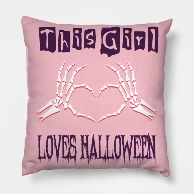 This Girl Loves Halloween Pillow by doctor ax