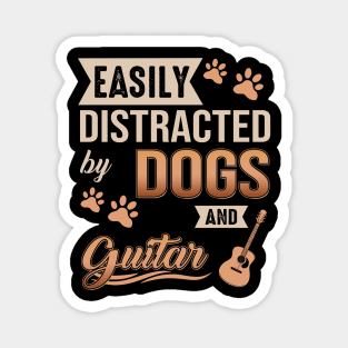 Easily Distracted By Dogs And Guitars Magnet