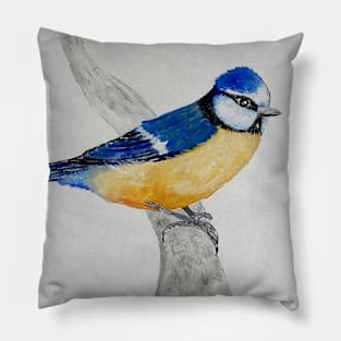 Blue-Tit - bird art Pillow