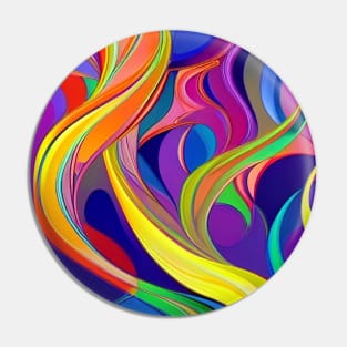Multi-Colored Wavy Abstract Design Pin