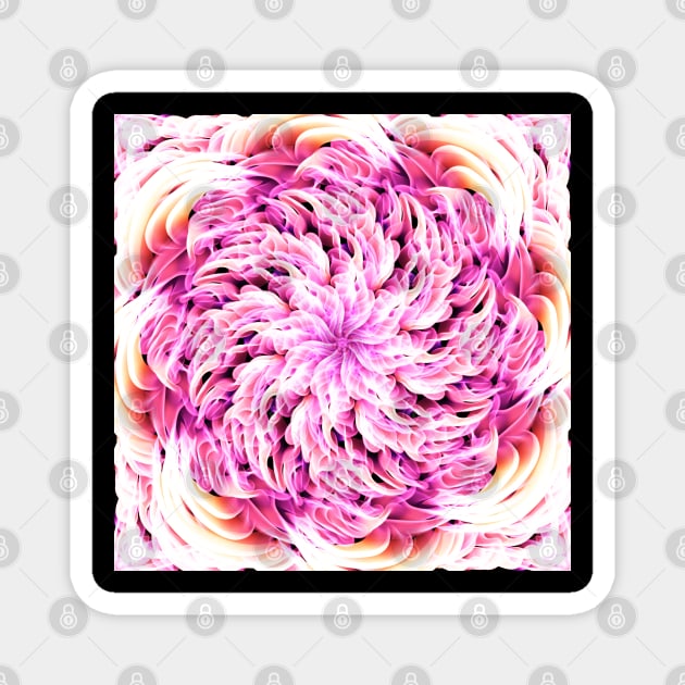 Neon Floral Mandala Magnet by Kcinnik