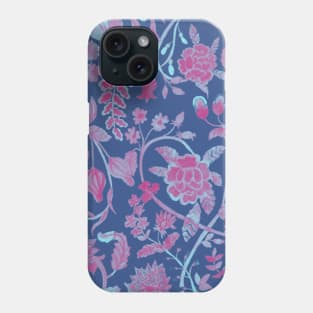 Chinese Baby Pink with Blue Floral Pattern - Hong Kong Summer Flowers Phone Case