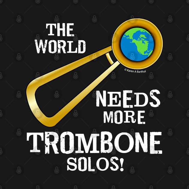 Trombone Solos White Text by Barthol Graphics