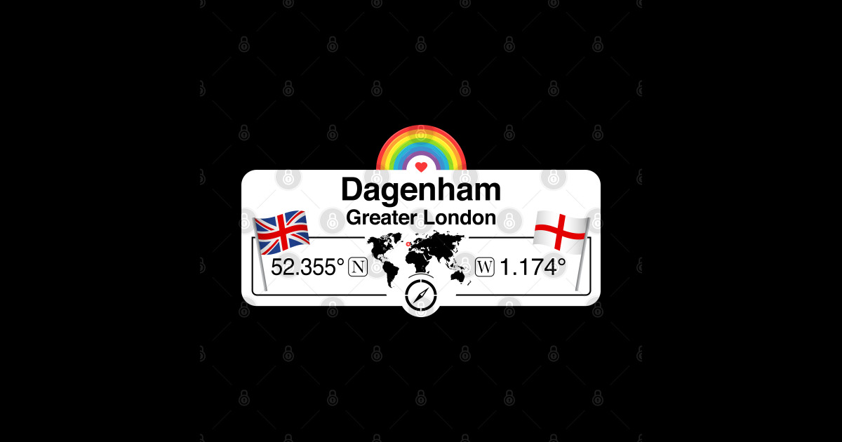 Dagenham, Greater London with St. Flag and Rainbow Dagenham