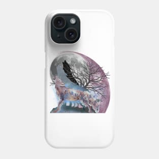 Wolf Howling At The Moon Phone Case