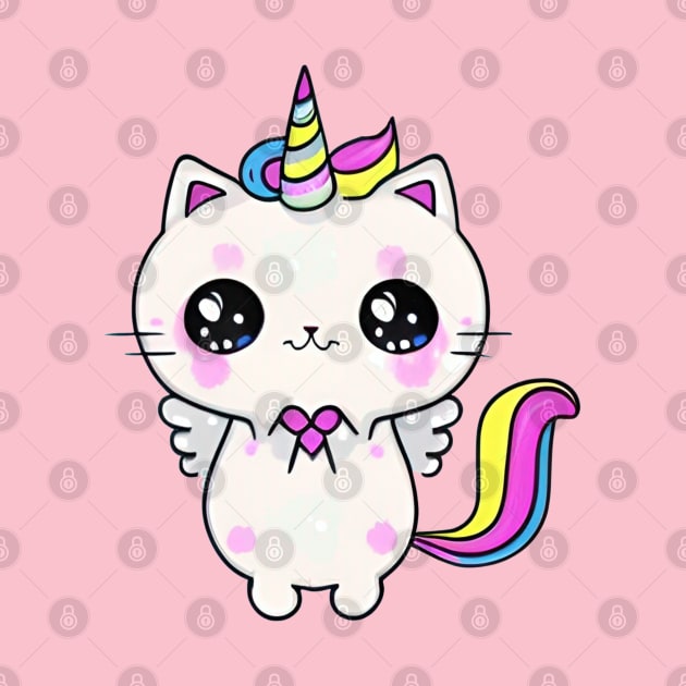 Kawaii Caticorn Unicorn Cat Kittycorn by Splash Graphics