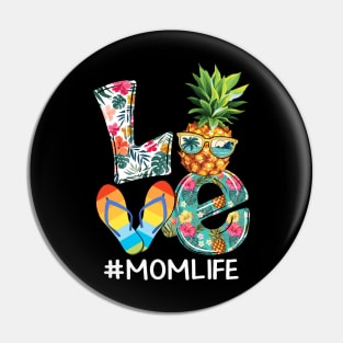 Love Summer Mom Life Pineapple Flip Flop Pin