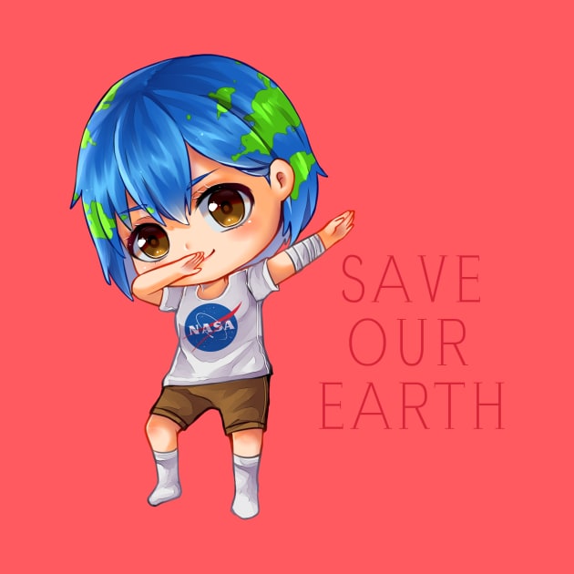 Earth Chan save our earth dabbing by tessacreativeart