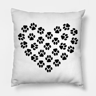 Paw Print. Dog paw print. Puppy paw. Dog paw Silhouette Pillow