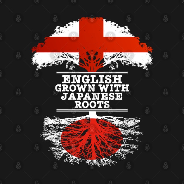 English Grown With Japanese Roots - Gift for Japanese With Roots From Japan by Country Flags