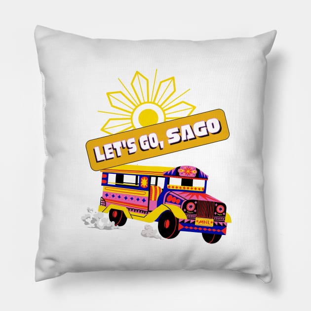 Lets go Jeepney Pillow by Moonwing